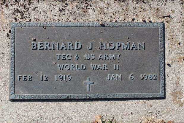 BERNARD J HOPMAN MEMORIAL CEMETERY STONE