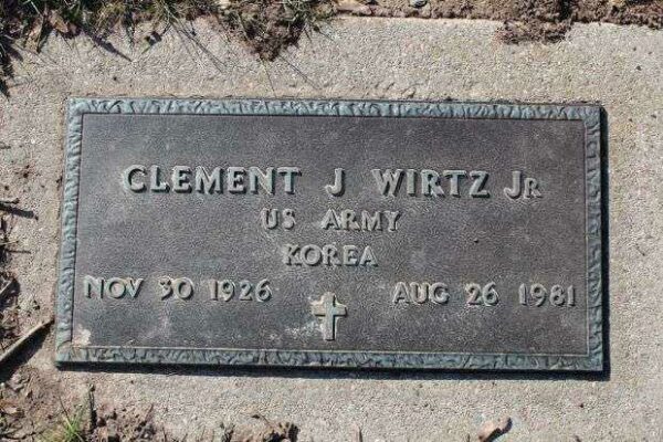 CLEMENT J WIRTZ JR MEMORIAL CEMETERY STONE