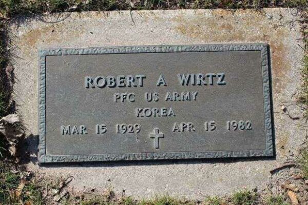 ROBERT A WIRTZ MEMORIAL CEMETERY STONE