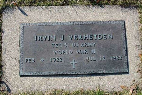 IRVIN J VERHEYDEN MEMORIAL CEMETERY STONE
