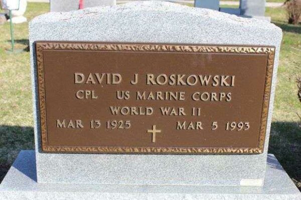 DAVID J ROSKOWSKI MEMORIAL CEMETERY STONE