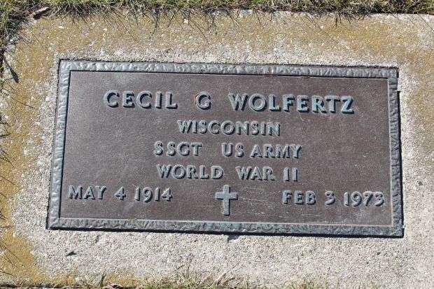 CECIL G WOLFERTZ MEMORIAL CEMETERY STONE