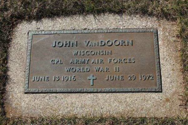 JOHN VANDOORN MEMORIAL CEMETERY STONE