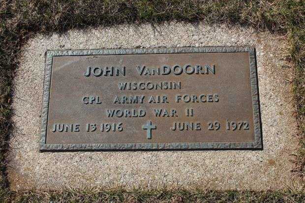 JOHN VANDOORN MEMORIAL CEMETERY STONE