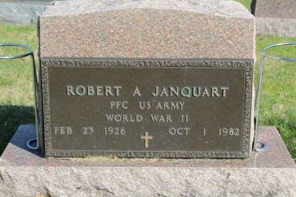 ROBERT A JANQUART MEMORIAL CEMETERY STONE