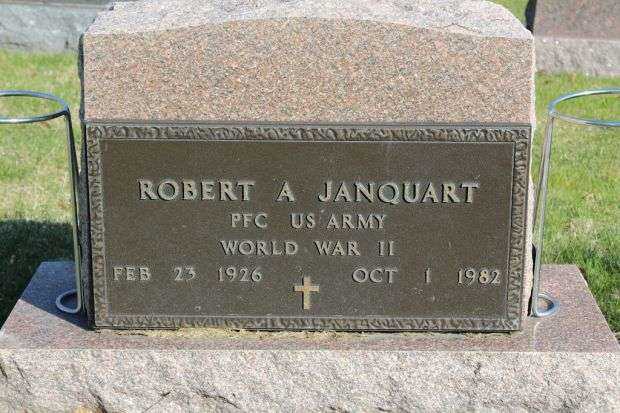 ROBERT A JANQUART MEMORIAL CEMETERY STONE