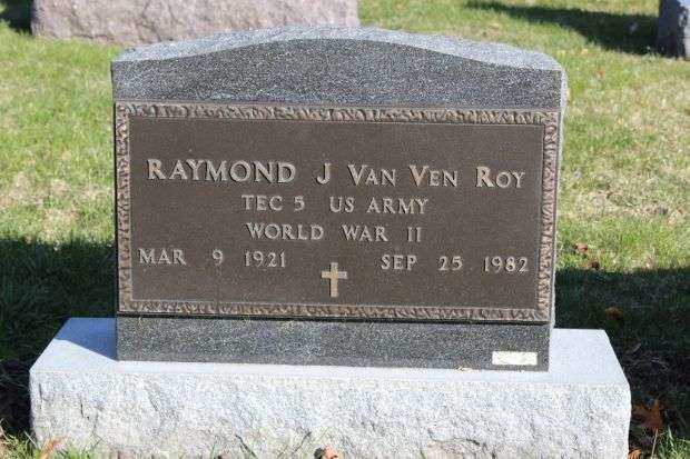 RAYMOND J VAN VEN ROY MEMORIAL CEMETERY STONE