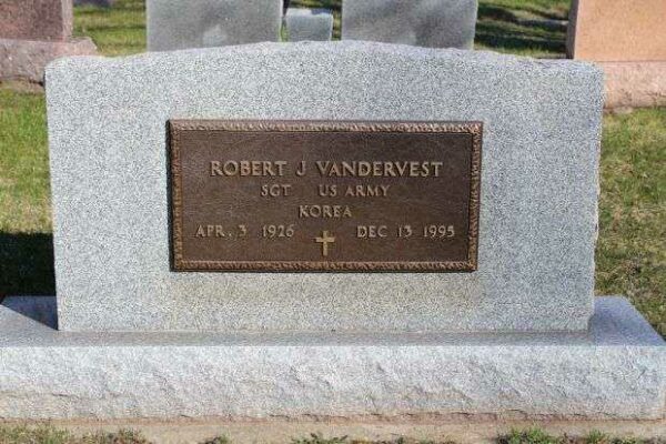 ROBERT J VANDERVEST MEMORIAL CEMETERY STONE