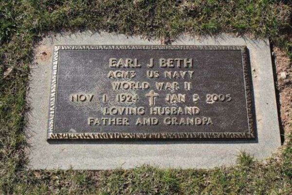 EARL J BETH MEMORIAL CEMETERY STONE