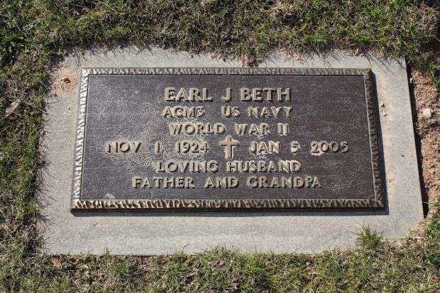 EARL J BETH MEMORIAL CEMETERY STONE