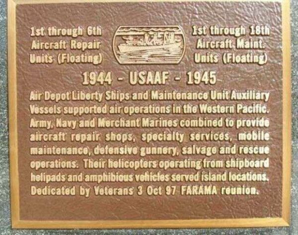 AIRCRAFT MAINT UNITS (FLOATING) MEMORIAL PLAQUE