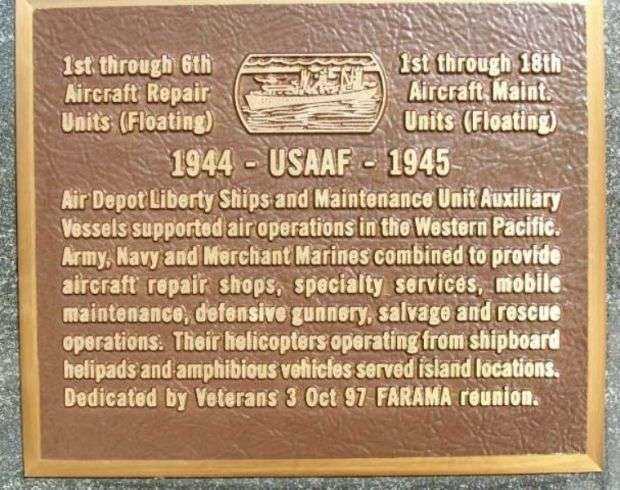 AIRCRAFT MAINT UNITS (FLOATING) MEMORIAL PLAQUE
