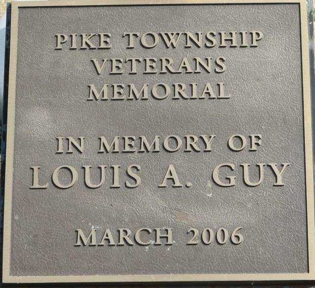 PIKE TOWNSHIP VETERANS MEMORIAL FLAGPOLE PLAQUE
