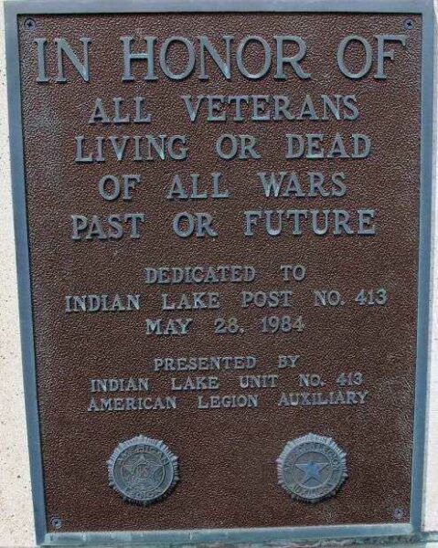 AMERICAN LEGION POST NO. 413 VETERANS MEMORIAL FLAGPOLE PLAQUE