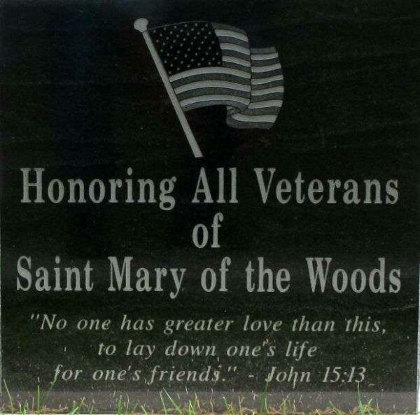 SAINT MARY OF THE WOODS ALL VETERANS MEMORIAL FLAGPOLE STONE