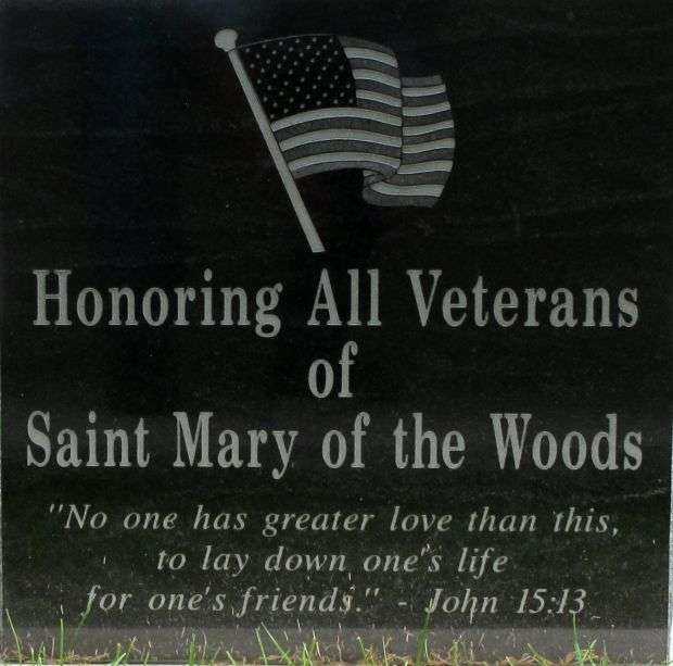 SAINT MARY OF THE WOODS ALL VETERANS MEMORIAL FLAGPOLE STONE