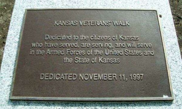 KANSAS VETERANS’ WALK PLAQUE