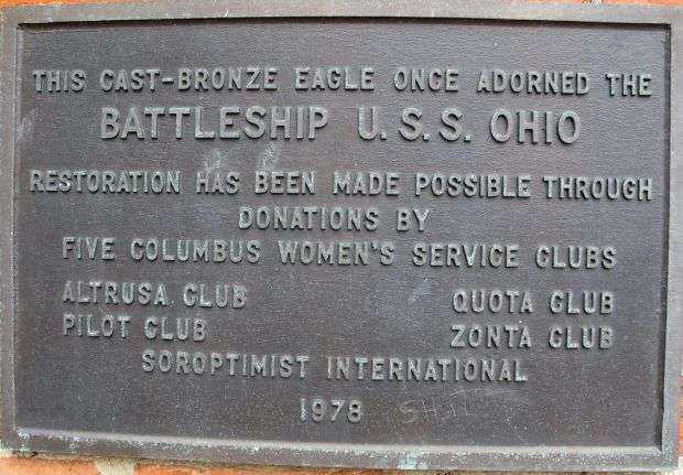 BATTLESHIP U.S.S. OHIO CAST-BRONZE EAGLE MEMORIAL PLAQUE