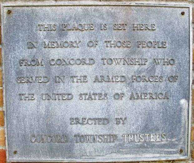 CONCORD TOWNSHIP VETERANS MEMORIAL PLAQUE