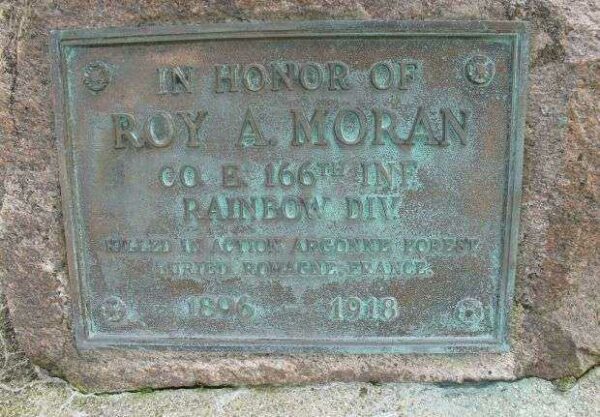 ROY A. MORAN WAR MEMORIAL PLAQUE