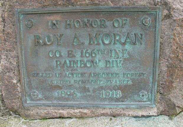 ROY A. MORAN WAR MEMORIAL PLAQUE