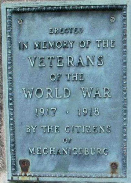 MAPLE GROVE CEMETERY WORLD WAR MEMORIAL PLAQUE B