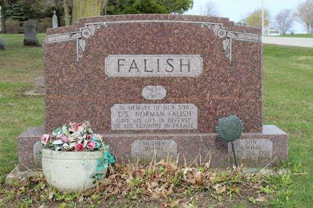 T/5 NORMAN FALISH MEMORIAL CEMETERY STONE