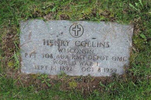 HENRY COLLINS MEMORIAL CEMETERY STONE