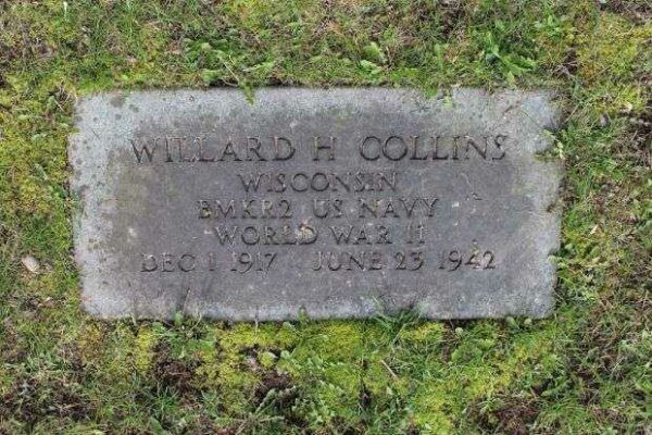 WILLARD H COLLINS MEMORIAL CEMETERY STONE