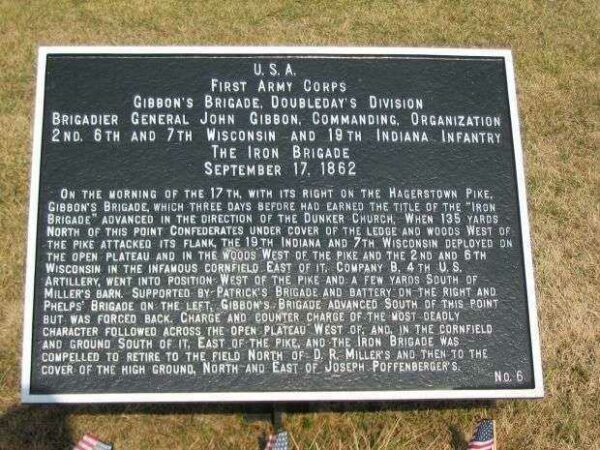 FIRST ARMY CORPS GIBBON’S BRIGADE WAR MEMORIAL PL.AQUE