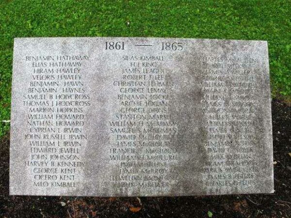 UNION TOWNSHIP CIVIL WAR MONUMENT STONE B