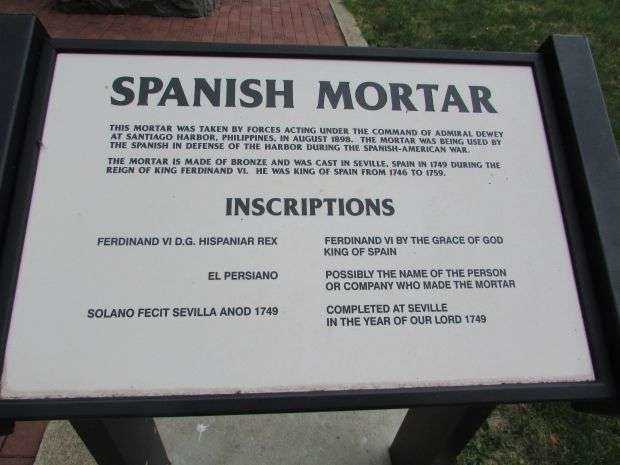 SPANISH MORTAR WAR MEMORIAL PLAQUE