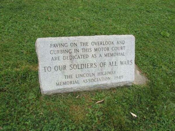 THE LINCOLN HIGHWAY SOLDIERS OF ALL WARS MEMORIAL PAVERS DEDICATION STONE