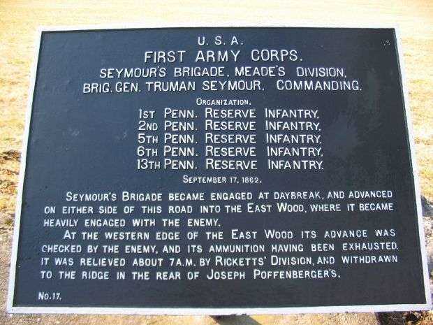 FIRST ARMY CORPS SEYMOUR’S BRIGADE WAR MEMORIAL PLAQUE