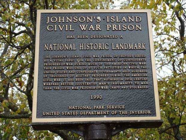 JOHNSON’S ISLAND CIVIL WAR PRISON MEMORIAL PLAQUE