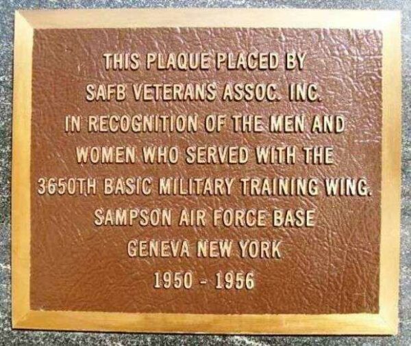 SAMPSON AIR FORCE BASE VETERANS MEMORIAL PLAQUE