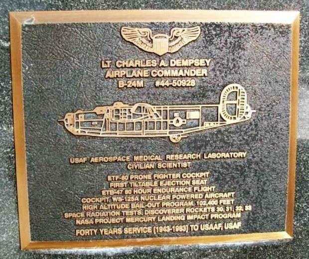 LT CHARLES A. DEMPSEY WAR MEMORIAL PLAQUE