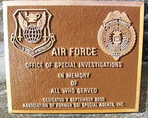 AIR FORCE OFFICE OF SPECIAL INVESTIGATIONS MEMORIAL PLAQUE