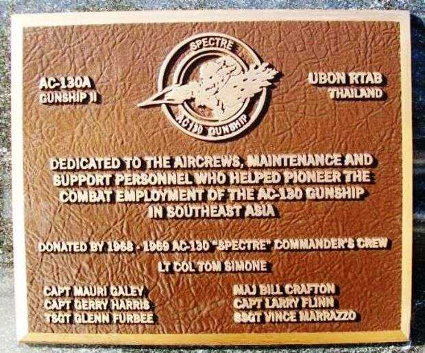 AC-130A SPECTRE GUNSHIP II WAR MEMORIAL PLAQUE
