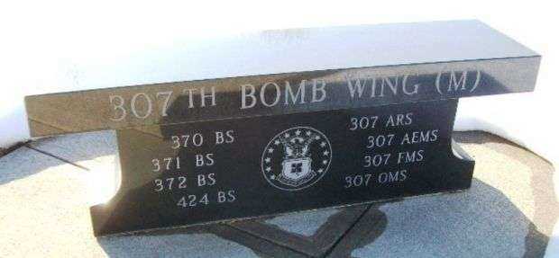 307TH BOMB WING (M) WAR MEMORIAL BENCH FRONT