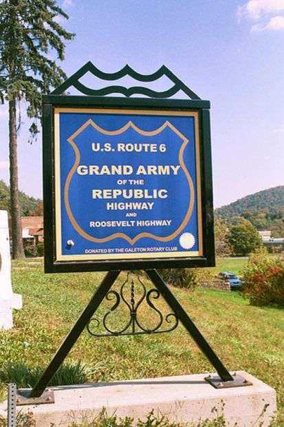 U.S ROUTE 6 GRAND ARMY OF THE REPUBLIC HIGHWAY MEMORIAL MARKER