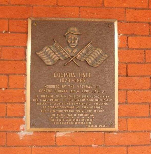 LUCINDA HALL MEMORIAL PLAQUE