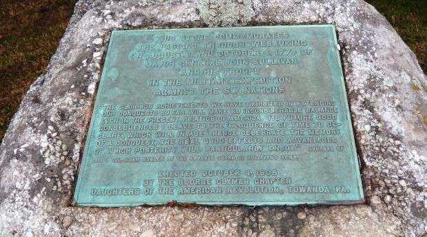 MAJOR GENERAL JOHN SULLIVAN PASSING THROUGH WESAUKING MEMORIAL PLAQUE