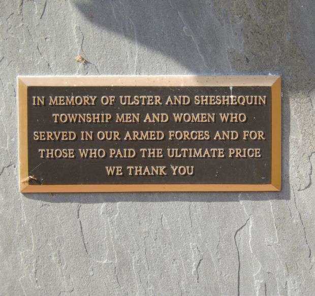 ULSTER AND SHESHEQUIN TOWNSHIP ARMED FORCES MEMORIAL PLAQUE