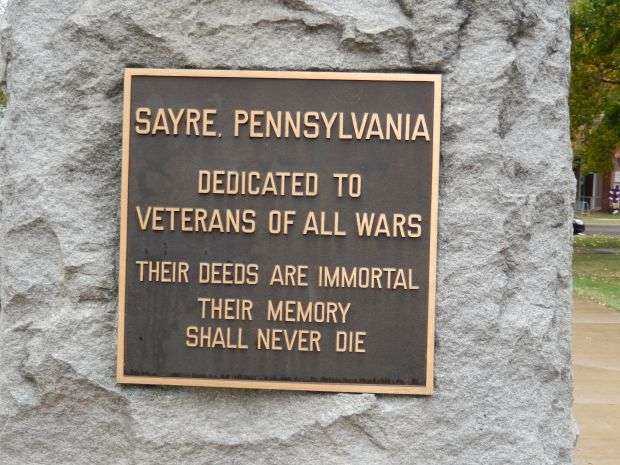 SAYRE & SOUTH WAVERLY WAR MEMORIAL PLAQUE D