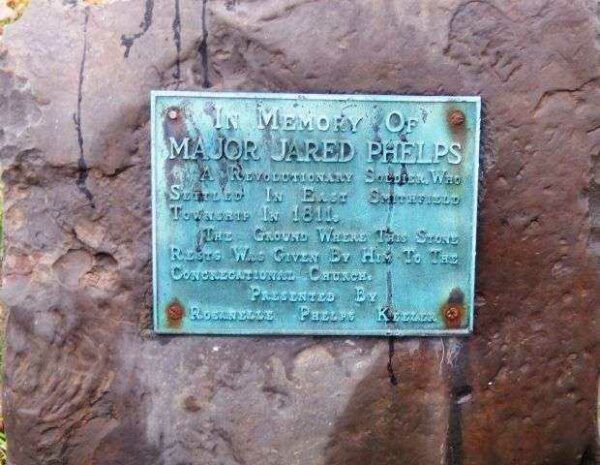 MAJOR JARED PHELPS REVOLUTIONARY SOLDIER MEMORIAL PLAQUE