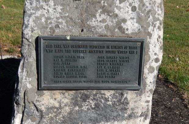 CANTON WORLD WAR I VETERANS MEMORIAL PARK PLAQUE