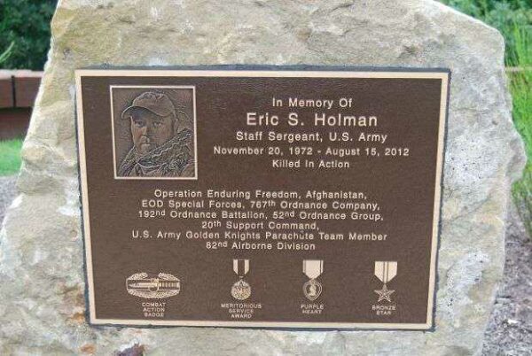 ERIC S. HOLMAN WAR MEMORIAL PLAQUE