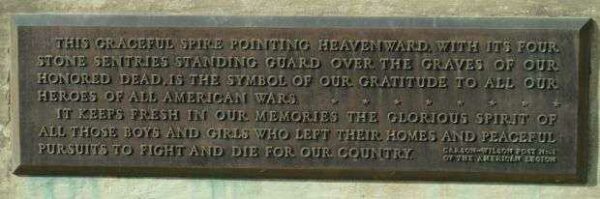TULSA COUNTY WORLD WAR MEMORIAL PLAQUE D