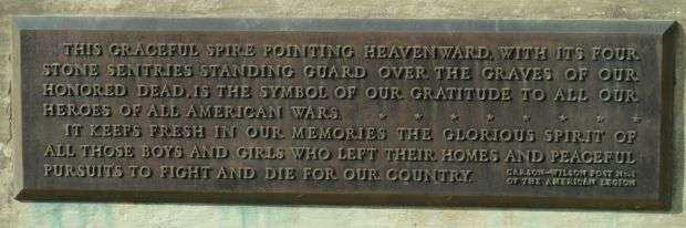 TULSA COUNTY WORLD WAR MEMORIAL PLAQUE D